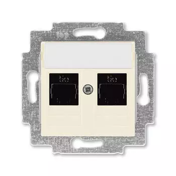 Розетка телефонная ABB Levit двойная 2хRJ45 категория 5e слоновая кость 5014H-A51018 17W 2CHH295118A6017
