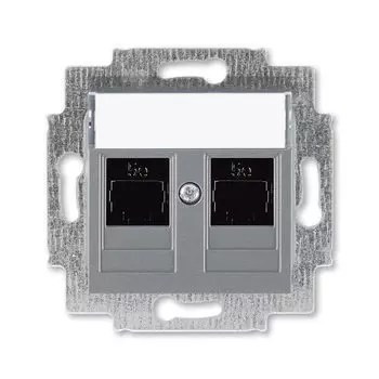 Розетка телефонная ABB Levit двойная 2хRJ45 категория 5e сталь 5014H-A51018 69W 2CHH295118A6069