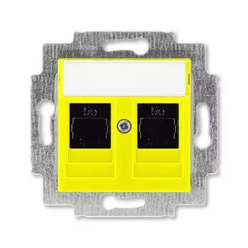 Розетка телефонная ABB Levit двойная 2хRJ45 категория 5e жёлтый 5014H-A51018 64W 2CHH295118A6064