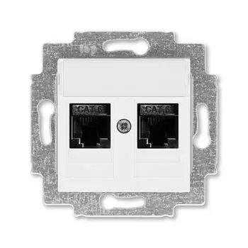 Розетка телефонная ABB Levit двойная 2хRJ45 категория 6 белый 5014H-A61018 03W 2CHH296118A6003