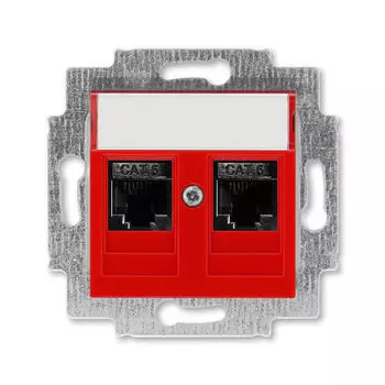 Розетка телефонная ABB Levit двойная 2хRJ45 категория 6 красный 5014H-A61018 65W 2CHH296118A6065