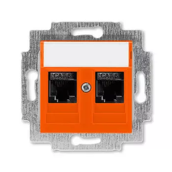 Розетка телефонная ABB Levit двойная 2хRJ45 категория 6 оранжевый 5014H-A61018 66W 2CHH296118A6066