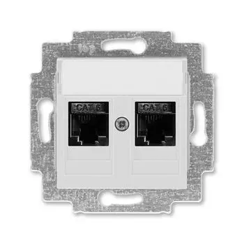 Розетка телефонная ABB Levit двойная 2хRJ45 категория 6 серый 5014H-A61018 16W 2CHH296118A6016