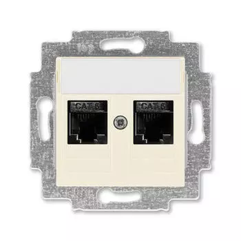 Розетка телефонная ABB Levit двойная 2хRJ45 категория 6 слоновая кость 5014H-A61018 17W 2CHH296118A6017