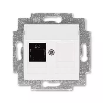 Розетка телефонная ABB Levit RJ45 категория 5e и заглушка белый 5014H-A51017 03W 2CHH295117A6003
