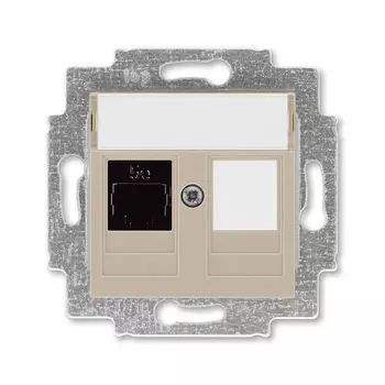 Розетка телефонная ABB Levit RJ45 категория 5e и заглушка кофе макиато 5014H-A51017 18W 2CHH295117A6018