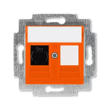 Розетка телефонная ABB Levit RJ45 категория 5e и заглушка оранжевый 5014H-A51017 66W 2CHH295117A6066