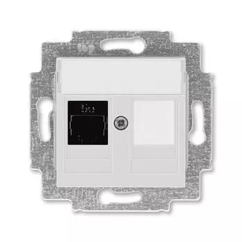 Розетка телефонная ABB Levit RJ45 категория 5e и заглушка серый 5014H-A51017 16W 2CHH295117A6016