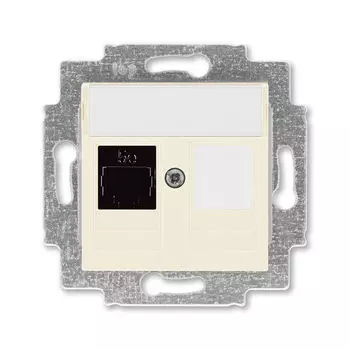 Розетка телефонная ABB Levit RJ45 категория 5e и заглушка слоновая кость 5014H-A51017 17W 2CHH295117A6017