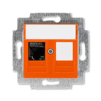 Розетка телефонная ABB Levit RJ45 категория 6 и заглушка оранжевый 5014H-A61017 66W 2CHH296117A6066