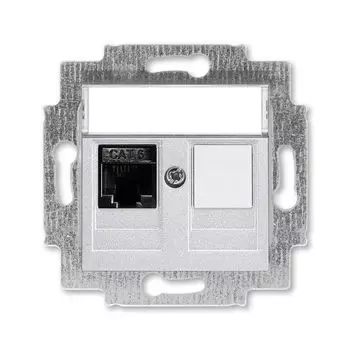 Розетка телефонная ABB Levit RJ45 категория 6 и заглушка серебро 5014H-A61017 70W 2CHH296117A6070