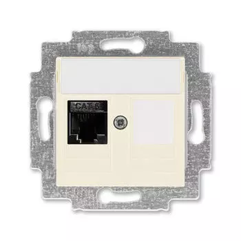 Розетка телефонная ABB Levit RJ45 категория 6 и заглушка слоновая кость 5014H-A61017 17W 2CHH296117A6017