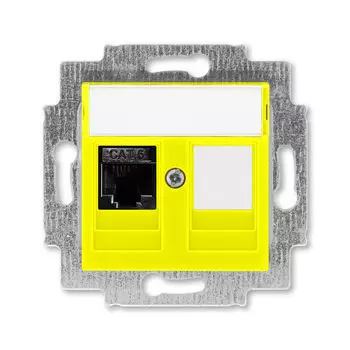 Розетка телефонная ABB Levit RJ45 категория 6 и заглушка жёлтый 5014H-A61017 64W 2CHH296117A6064