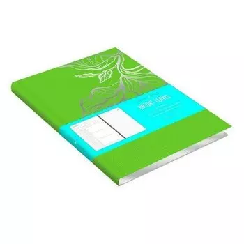 Ежедневник Listoff BRIGHT LEAVES, 136 листов, зеленый