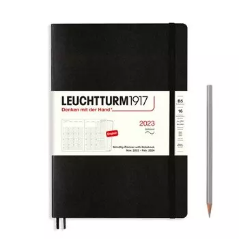 Ежемесячный планер-блокнот датированный Leuchtturm1917 Composition, 68 листов, черный