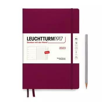 Еженедельник-блокнот датированный Leuchtturm1917 Composition, 72 листа, В5, портвейн