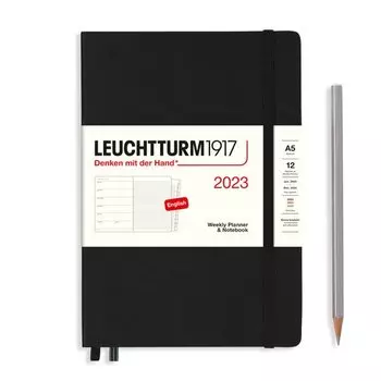 Еженедельник-блокнот датированный Leuchtturm1917 Medium, 72 листа, А5, черный