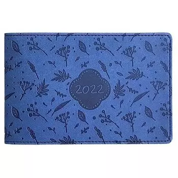 Еженедельник датированный 2022 Infolio, коллекция Berries, синий, 128 страниц, 16 х 10,5 см