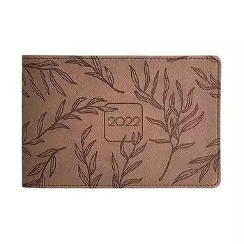 Еженедельник датированный 2022 Infolio, коллекция Flora, коричневый, 128 страниц, 16 х 10,5 см