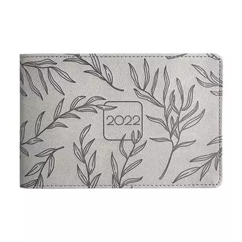 Еженедельник датированный 2022 Infolio, коллекция Flora, серый, 128 страниц, 16 х 10,5 см