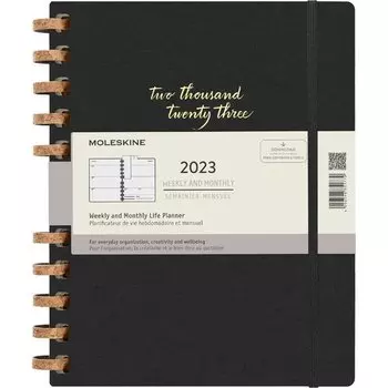 Еженедельник датированный Moleskine Spiral XXL, 200 страниц, на спирали, черный