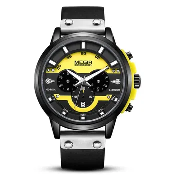 Новые модные спортивные многофункциональные кварцевые мужские часы True Three-Gear