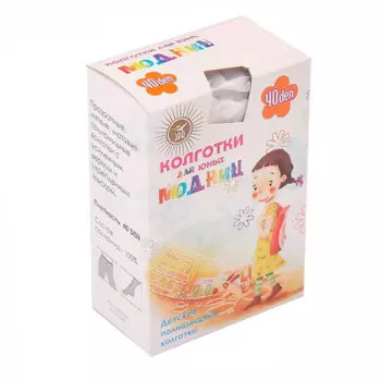 Колготки детские ЭРА 40 ден с рисунком р.10/12 белый