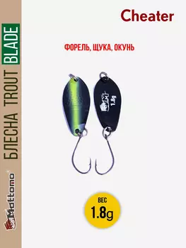 Форелевая рыболовная блесна Trout Blade Cheater 1.8g на щуку, Черный
