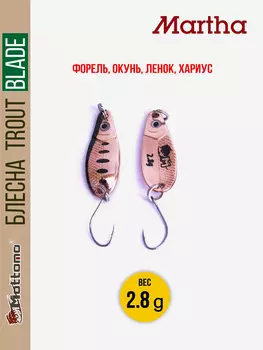 Форелевая рыболовная блесна Trout Blade Martha 2.8g на щуку, Черный