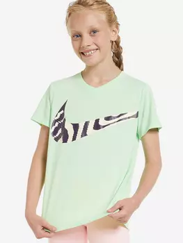 Футболка для девочек Nike Dri-FIT, Зеленый, размер 146-156
