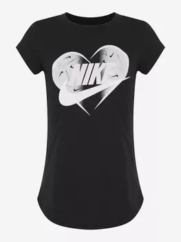 Футболка для девочек Nike Seasonal Heart, Черный, размер 122