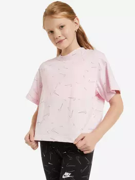 Футболка для девочек Nike Sportswear, Розовый, размер 128-137