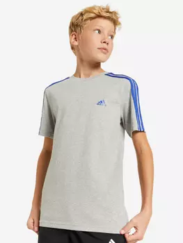 Футболка для мальчиков adidas Essentials 3-Stripes, Серый, размер 128