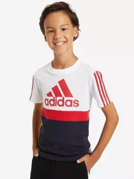 Футболка для мальчиков adidas Essentials Colorblock, Белый, размер 164