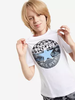 Футболка для мальчиков Converse Split CTP, Белый, размер 147