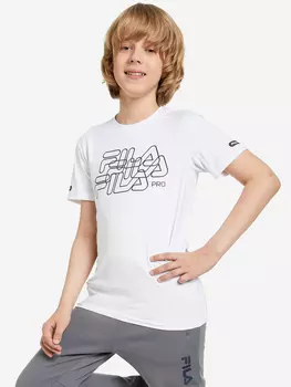 Футболка для мальчиков FILA, Белый, размер 140
