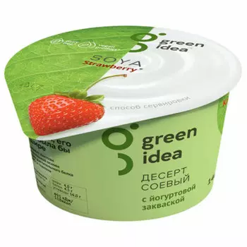 Десерт green idea 140г кокосовый с йогуртовой закваской и соком клубники