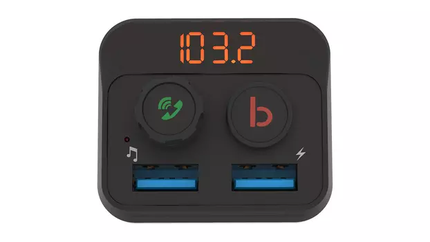 FM-трансмиттер Ritmix FMT-B100, Bluetooth, USB, черный