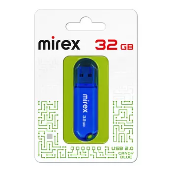 Флешка 32Gb USB 2.0 Mirex Candy 13600-FMUCBU32, синий (13600-FMUCBU32)