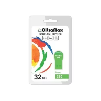 Флешка 32Gb USB 2.0 OltraMax 210 32GB, зеленый (OM-32GB-210-Green)