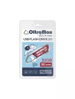 Флешка 32Gb USB 2.0 OltraMax 290, темно-красный (OM-32GB-290-Dark Red)