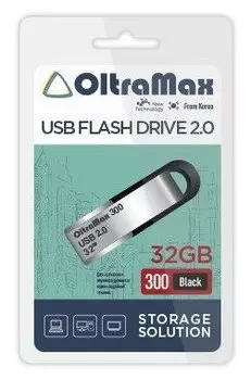 Флешка 32Gb USB 2.0 OltraMax 300 OM-32GB-300-Black, черный (OM-32GB-300-Black)