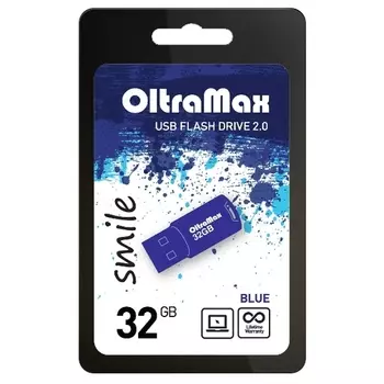 Флешка 32Gb USB 2.0 OltraMax smile, синий (OM 032GB Smile Bl)