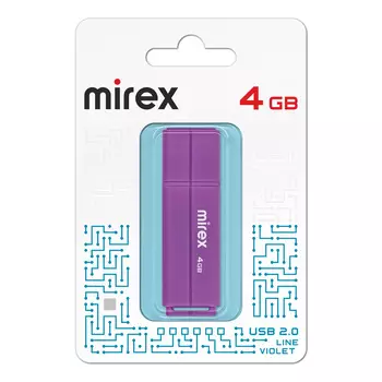 Флешка 4Gb USB 2.0 Mirex Line 13600-FMULVT04, фиолетовый (13600-FMULVT04)