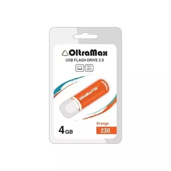 Флешка 4Gb USB 2.0 OltraMax 230, оранжевый (OM-4GB-230-Orange)