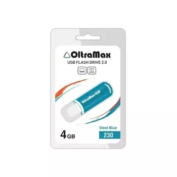 Флешка 4Gb USB 2.0 OltraMax 230, стальной синий (OM-4GB-230-St Blue)