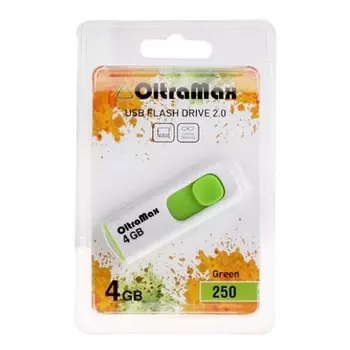 Флешка 4Gb USB 2.0 OltraMax 250, белый/зеленый (OM-4GB-250-Green)