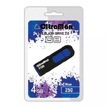 Флешка 4Gb USB 2.0 OltraMax 250, черный/синий (OM-4GB-250-Blue)