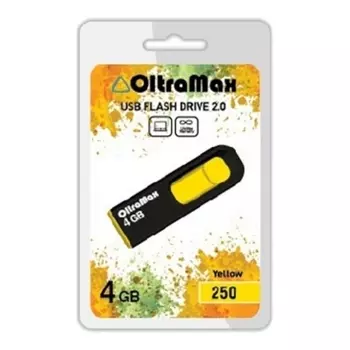 Флешка 4Gb USB 2.0 OltraMax 250, черный/желтый (OM-4GB-250-Yellow)
