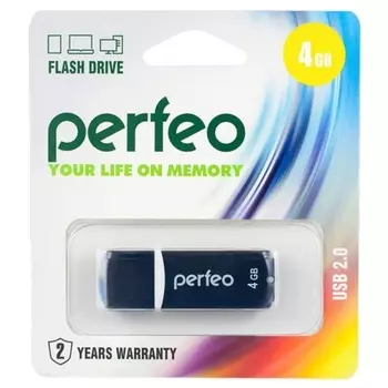 Флешка 4Gb USB 2.0 Perfeo C02, черный (PF-C02B004)